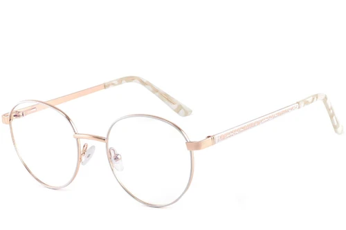 Oval White Metal Glasses #BS2425-0404