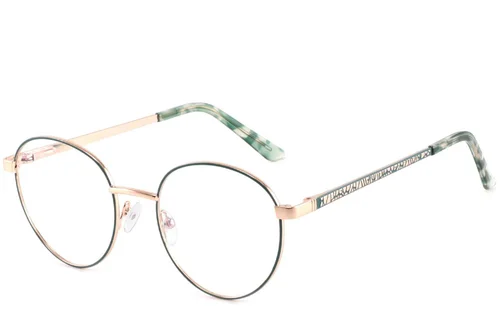 Lunettes ovales en métal vert #BS2425-0405