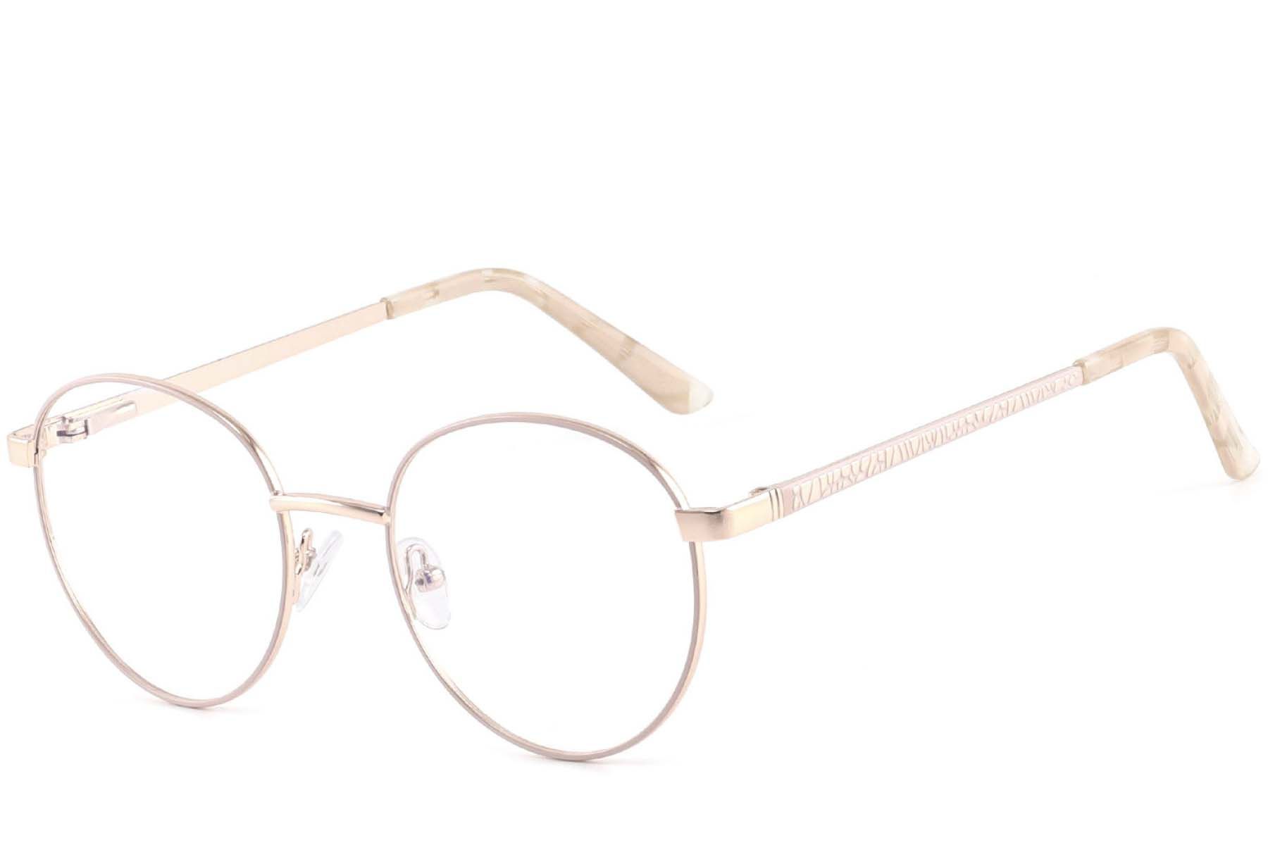 Oval Cream Metal Glasses #BS2425-0406