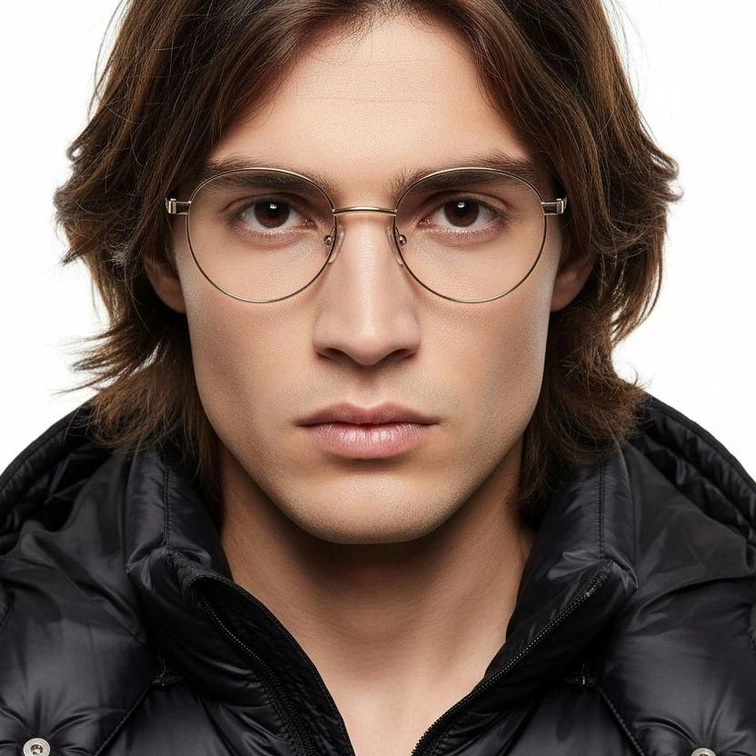 Oval Cream Metal Glasses #BS2425-0406