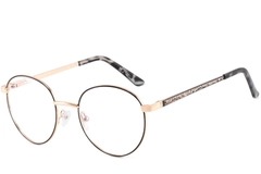 Oval Black Metal Glasses #BS2425-0407