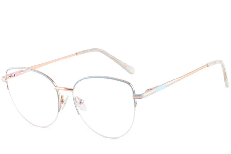 Occhiali semi-senza montatura in metallo blu #BS2425-0409