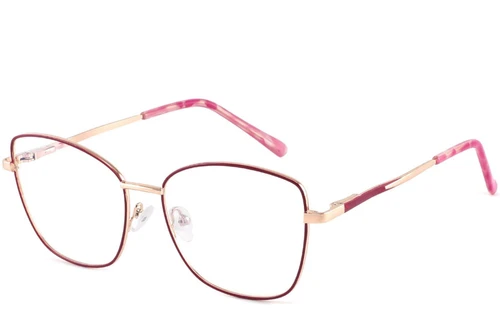 Lunettes papillon en métal rouge #BS2425-0411