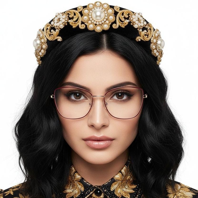 Gafas de metal rojo mariposa #BS2425-0411