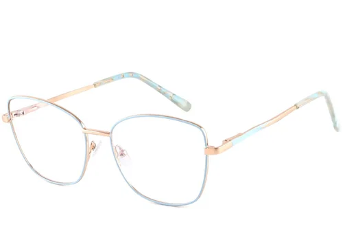 Lunettes papillon en métal bleu #BS2425-0413