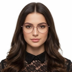 Oval Red Metal Glasses #BS2425-0415