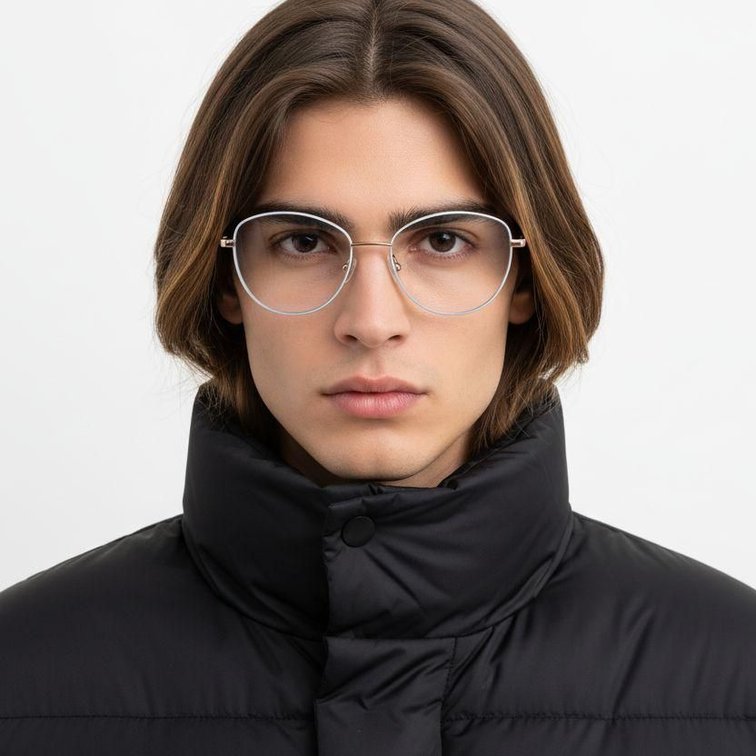 Oval Blue Metal Glasses #BS2425-0416