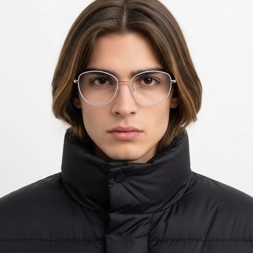 Oval Blue Metal Glasses #BS2425-0416