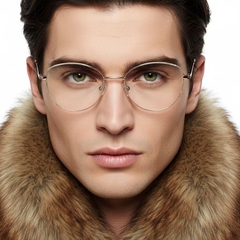 Oval Cream Metal Glasses #BS2425-0417