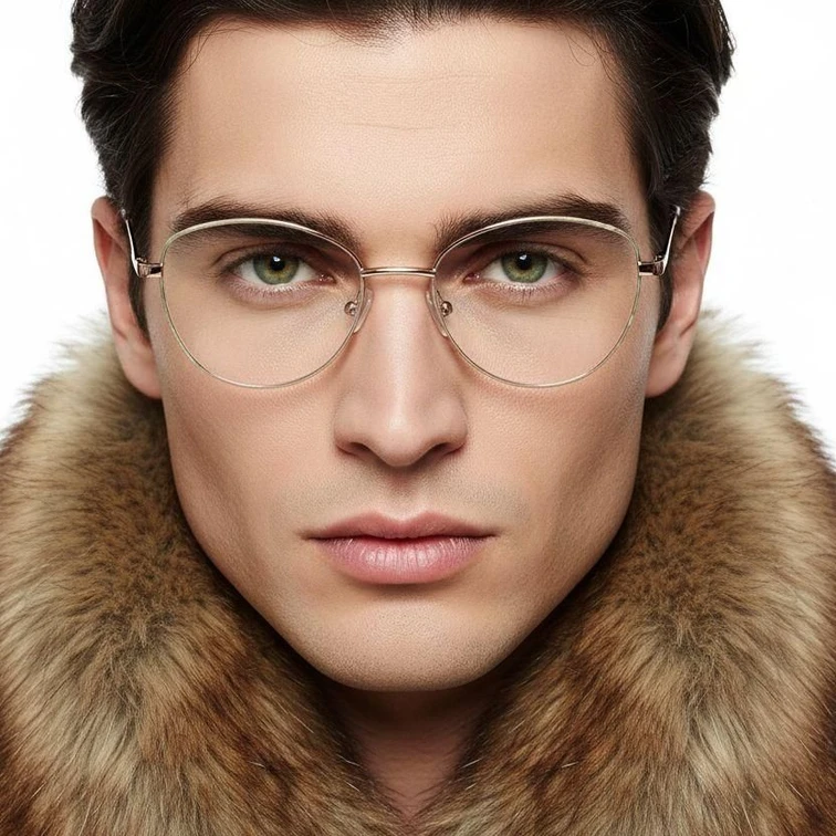 Oval Cream Metal Glasses #BS2425-0417