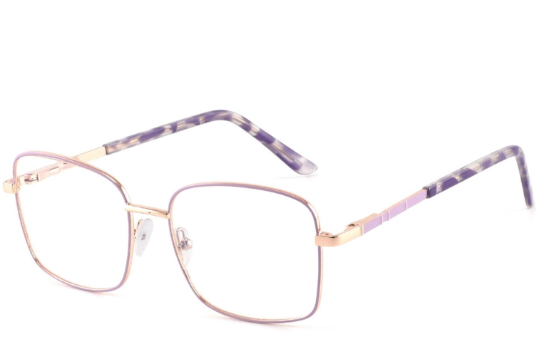 Rectangular Purple Metal Glasses #BS2425-0419