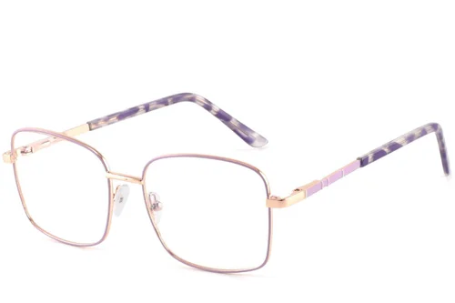 Lunettes rectangulaires en métal violet #BS2425-0419
