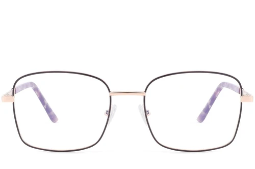 Lunettes rectangulaires en métal violet #BS2425-0419