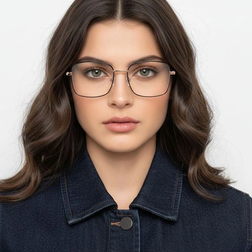 Rectangular Purple Metal Glasses #BS2425-0419