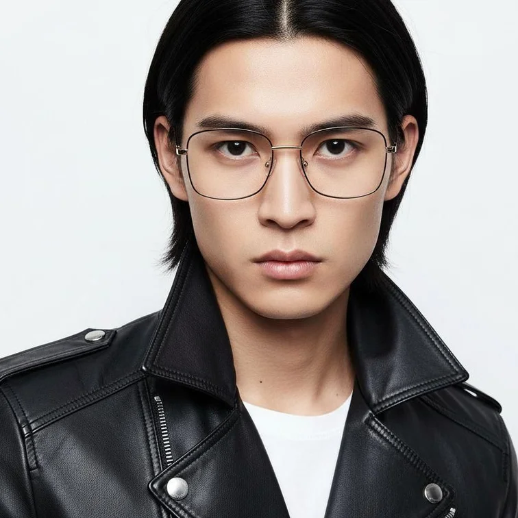 Rectangular Black Metal Glasses #BS2425-0420