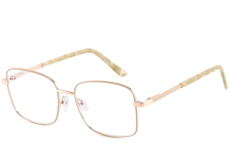 Rectangular Cream Metal Glasses #BS2425-0422