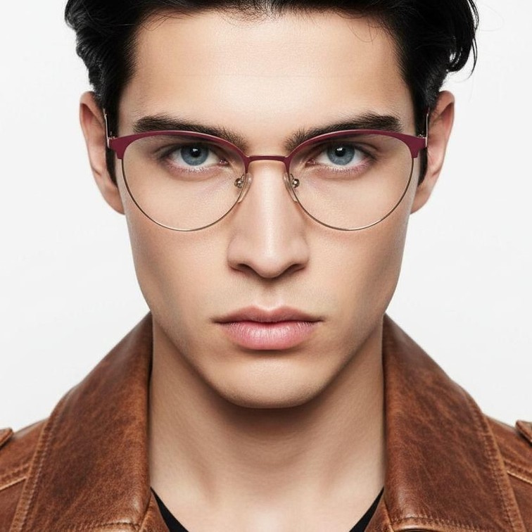 Gafas de metal rojo mariposa #BS2425-0423