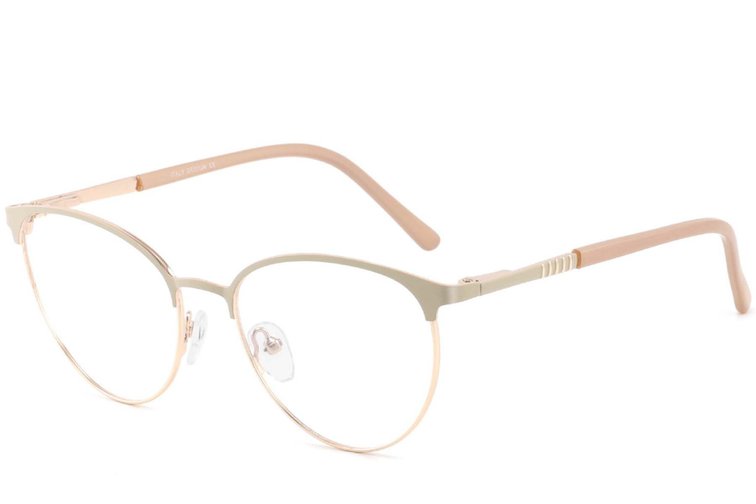 Schmetterlings-Creme-Metallbrille #BS2425-0424