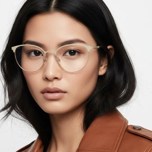 Lunettes papillon en métal crème #BS2425-0424
