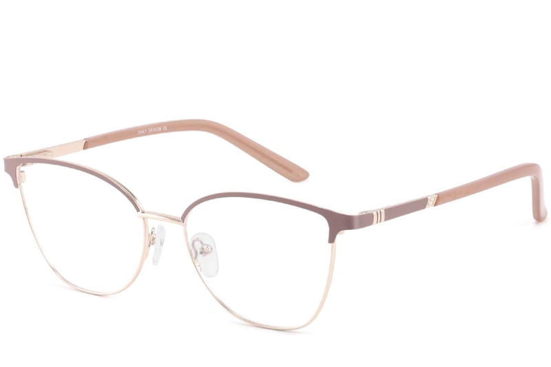 Oval Brown Metal Glasses #BS2425-0426