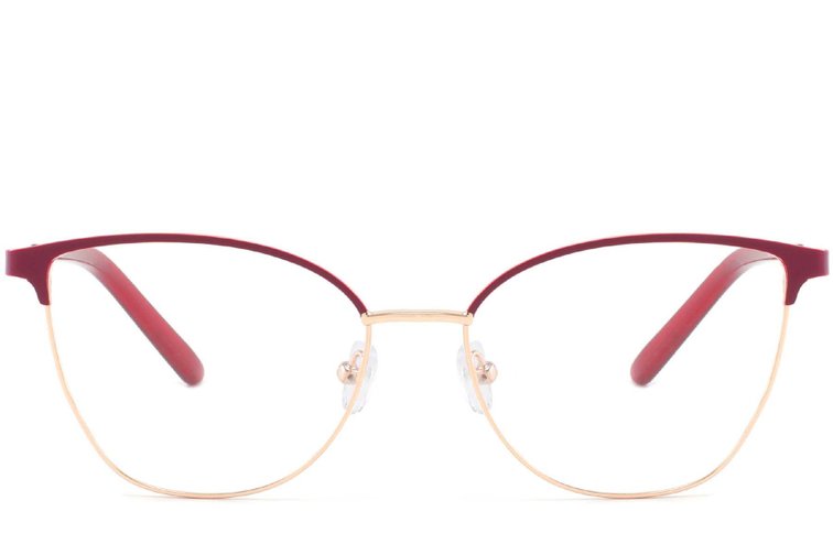 Gafas ovaladas de metal rojo #BS2425-0427