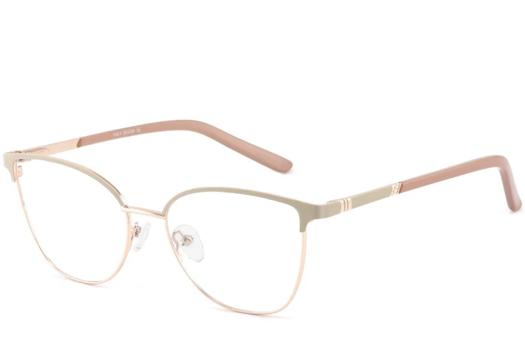Oval Cream Metal Glasses #BS2425-0428