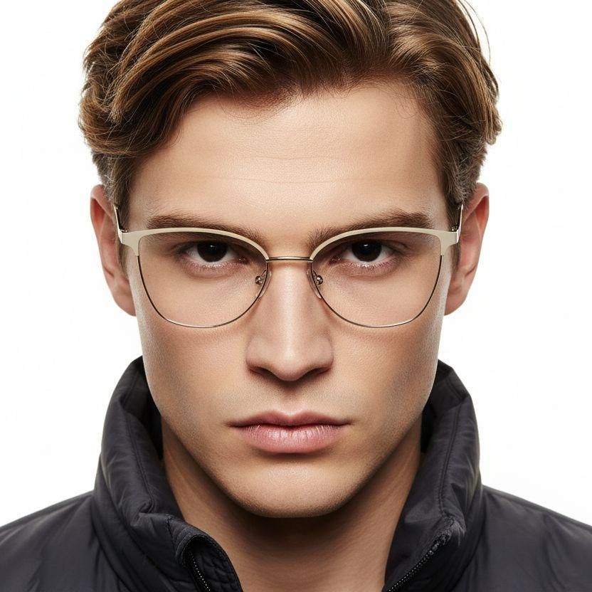 Oval Cream Metal Glasses #BS2425-0428