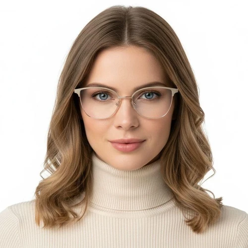 Oval Cream Metal Glasses #BS2425-0428