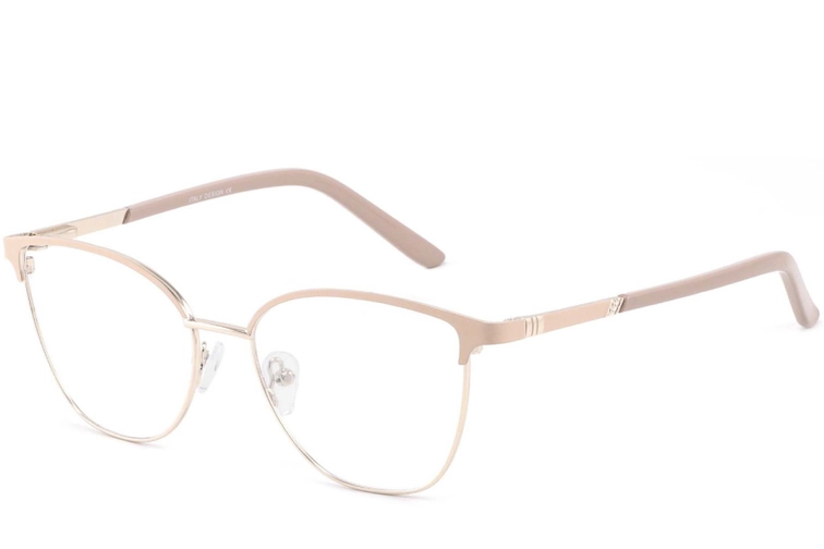 Oval Pink Metal Glasses #BS2425-0429