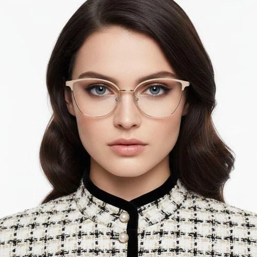 Lunettes ovales en métal rose #BS2425-0429