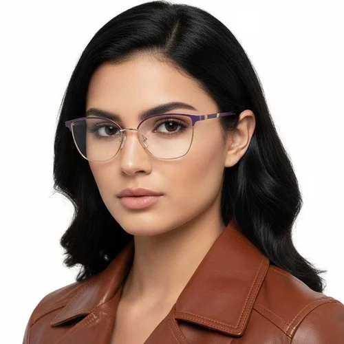 Lunettes ovales en métal violet #BS2425-0430