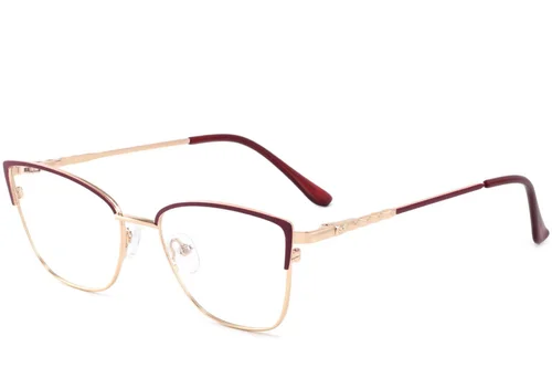 Lunettes papillon en métal rouge #BS2425-0431