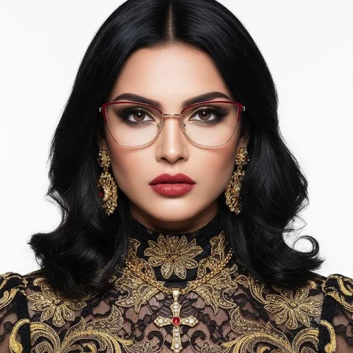 Lunettes papillon en métal rouge #BS2425-0431