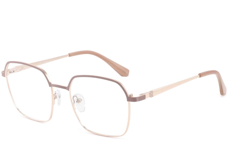 Rectangular Brown Metal Glasses #BS2425-0434