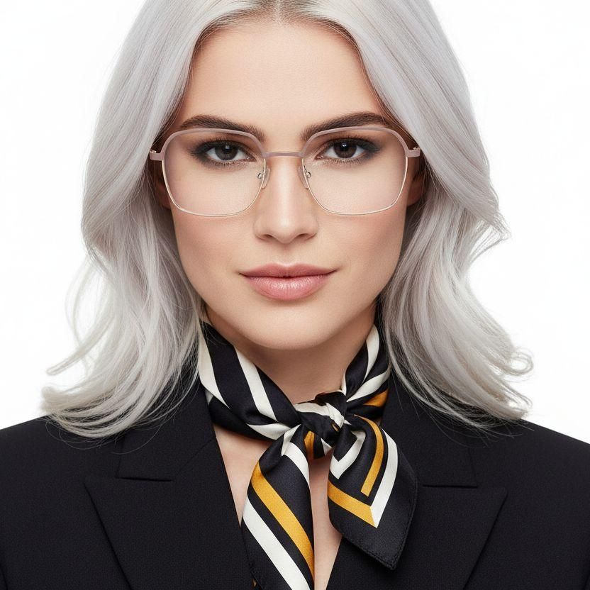 Rectangular Brown Metal Glasses #BS2425-0434