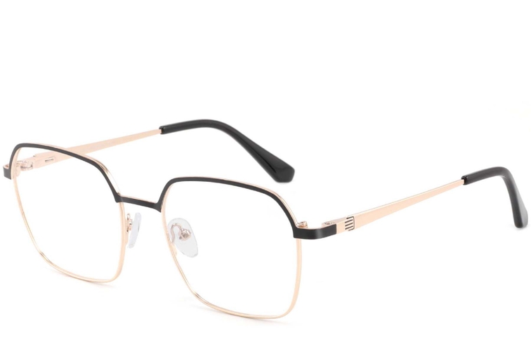 Gafas rectangulares de metal negro #BS2425-0435