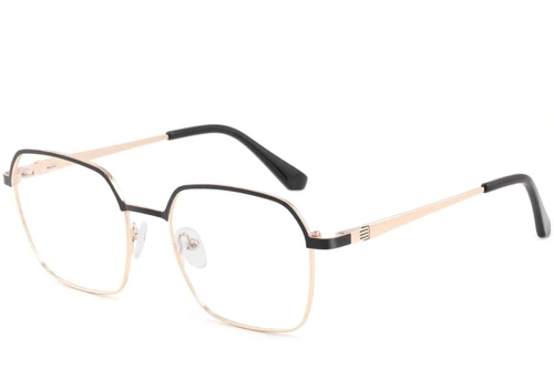 Gafas rectangulares de metal negro #BS2425-0435