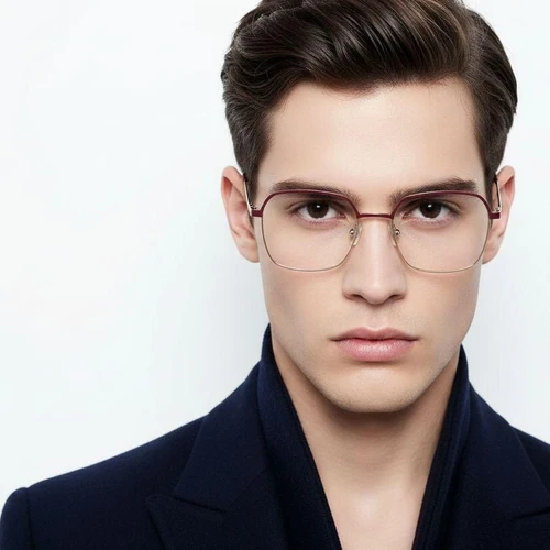 Rectangular Red Metal Glasses #BS2425-0436