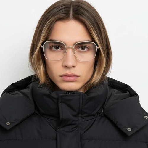 Vasos rectangulares de metal color crema #BS2425-0437