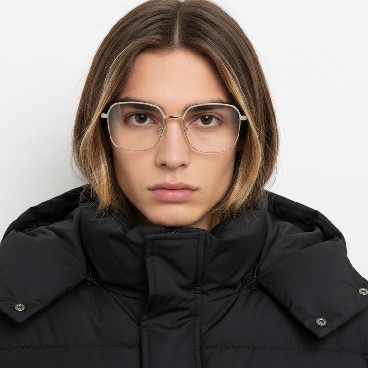 Rectangular Cream Metal Glasses #BS2425-0437
