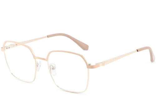 Lunettes rectangulaires en métal rose #BS2425-0438