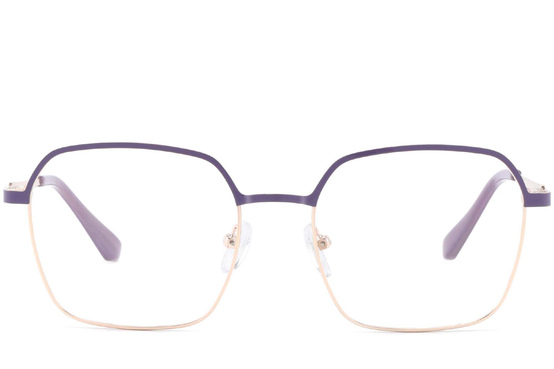 Rectangular Purple Metal Glasses #BS2425-0439