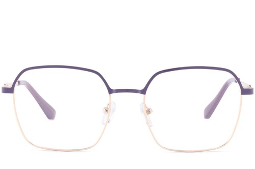 Rectangular Purple Metal Glasses #BS2425-0439