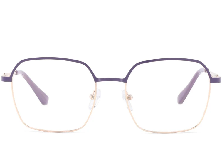 Lunettes rectangulaires en métal violet #BS2425-0439