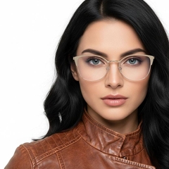 Schmetterlings-Creme-Metallbrille #BS2425-0440