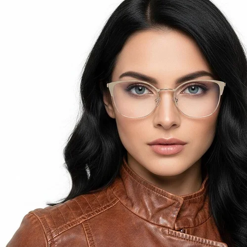 Lunettes papillon en métal crème #BS2425-0440