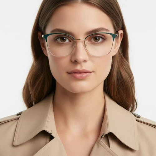 Lunettes papillon en métal vert #BS2425-0441