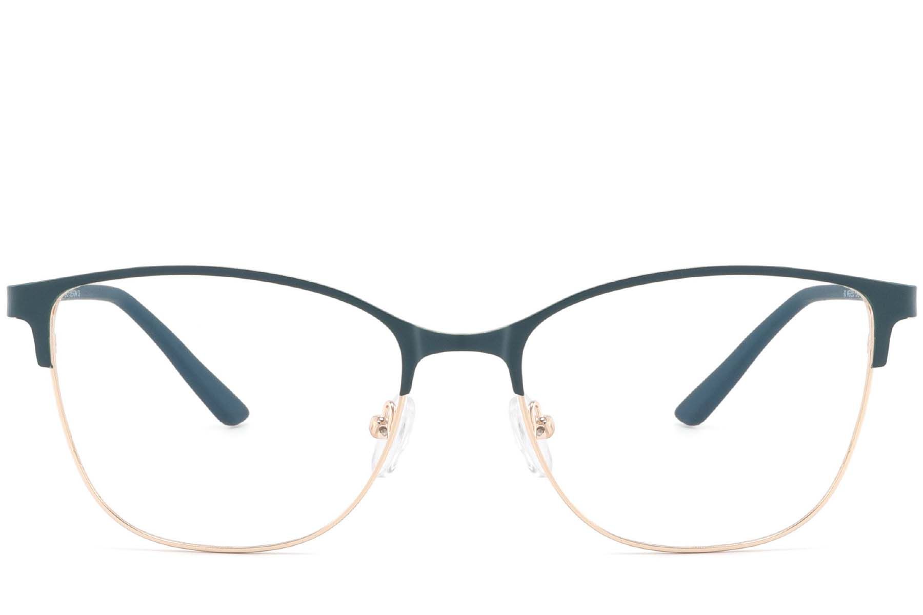 Oval Green Metal Glasses #BS2425-0445