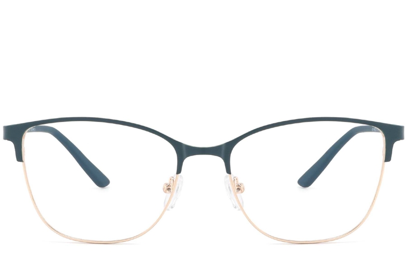 Ovale groene metalen bril #BS2425-0445