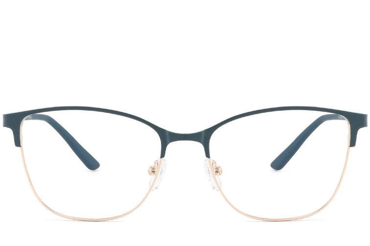 Oval Green Metal Glasses #BS2425-0445